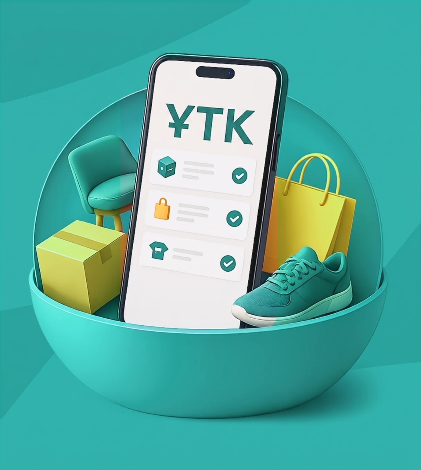 Иллюстрация: re:Kassa қосымшасы бар телефон және Ұлттық каталог тауарлары